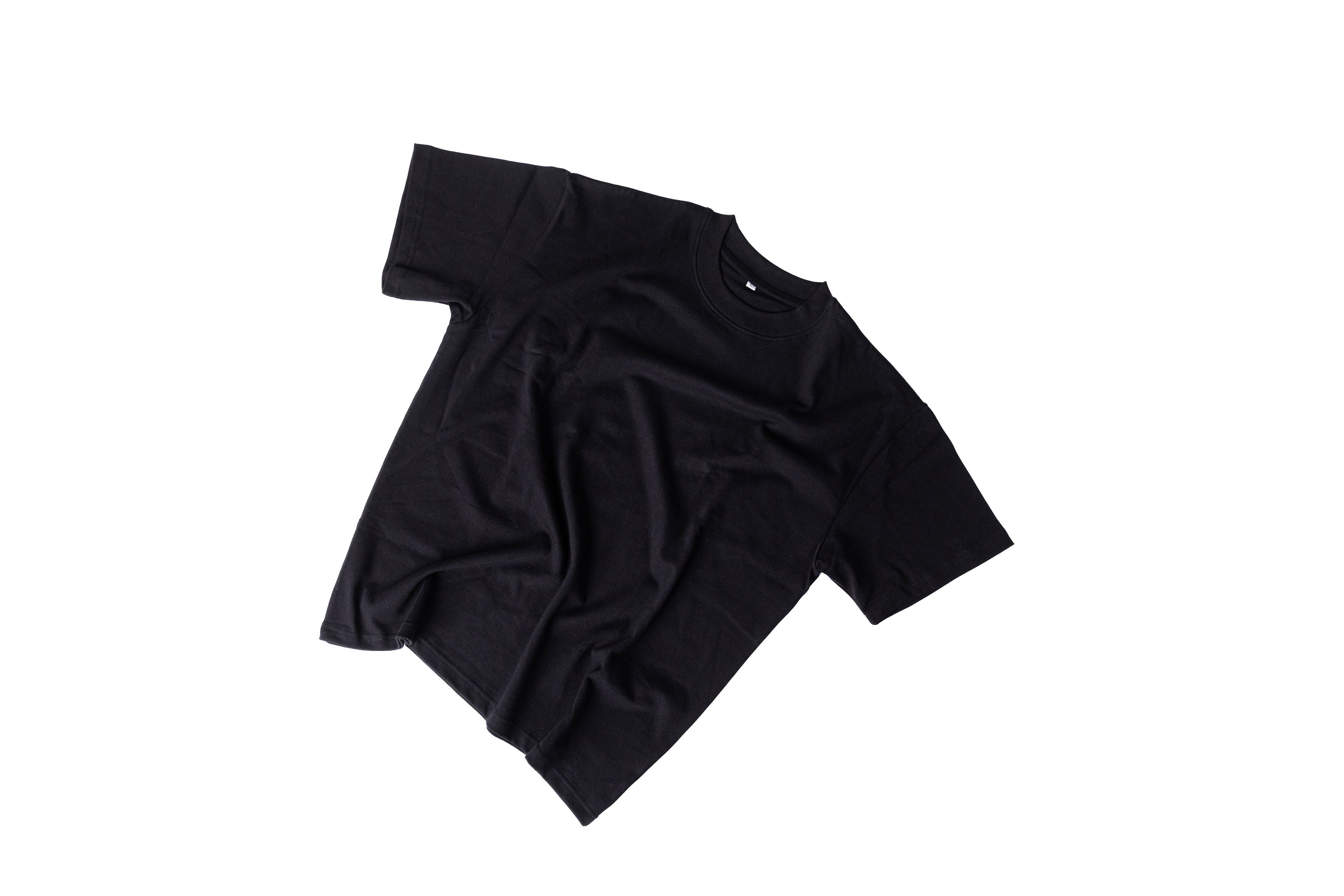 Playera Semi Oversize Negra Gramaje 305